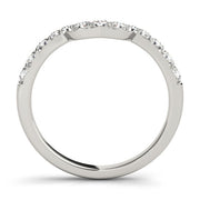 Curved Bands Half Eternity Ring in Gold & Platinum