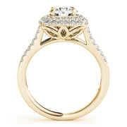 Enchanted Halo Center Cushion Diamond Engagement Ring in 10K/14K gold and platinum with certified lab-grown or natural diamonds