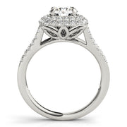 Enchanted Halo Center Cushion Diamond Engagement Ring in 10K/14K gold and platinum with certified lab-grown or natural diamonds