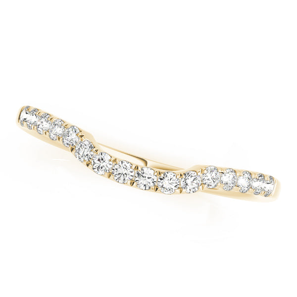 Split Prong Curved Half Eternity Ring in 10K/14K gold and platinum with certified lab-grown or natural diamonds