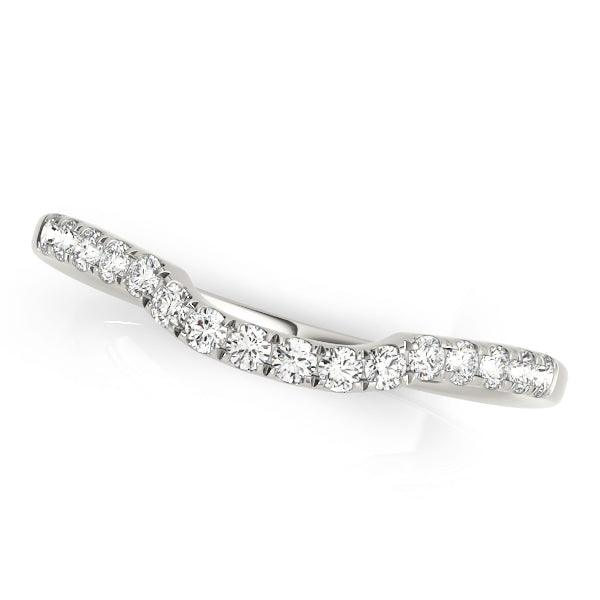 Split Prong Curved Half Eternity Ring in Gold & Platinum