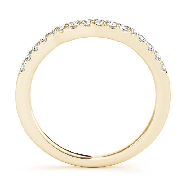 Split Prong Curved Half Eternity Ring in Gold & Platinum