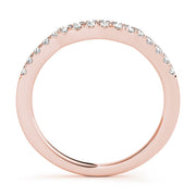 Split Prong Curved Half Eternity Ring in Gold & Platinum