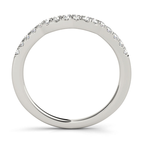 Split Prong Curved Half Eternity Ring in Gold & Platinum