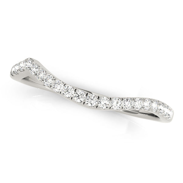 Split Prong Curved Half Eternity Ring in Gold & Platinum