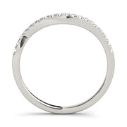 Split Prong Curved Half Eternity Ring in Gold & Platinum