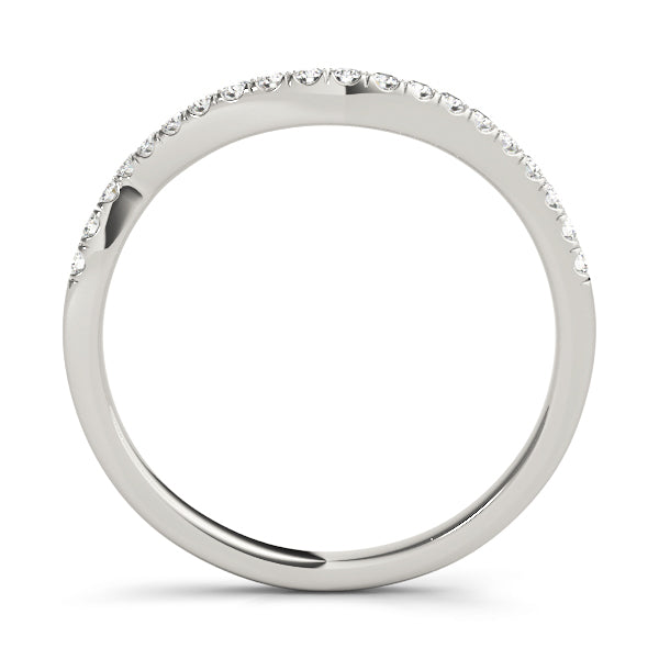 Split Prong Curved Half Eternity Ring in Gold & Platinum