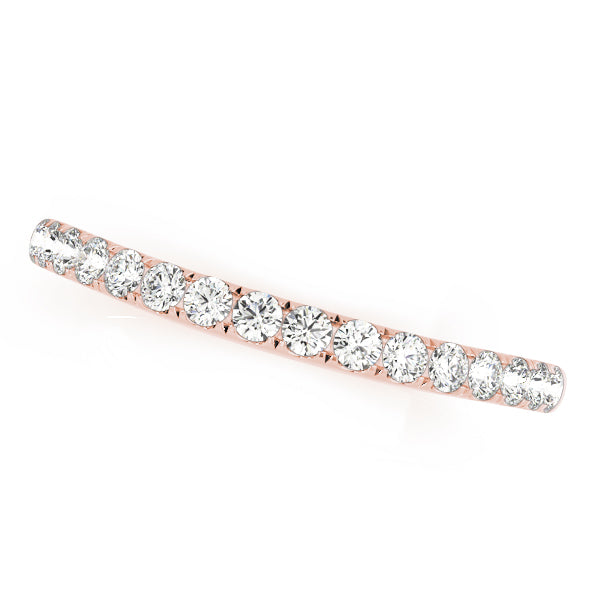 Split Prong Curved Half Eternity Ring in Gold & Platinum