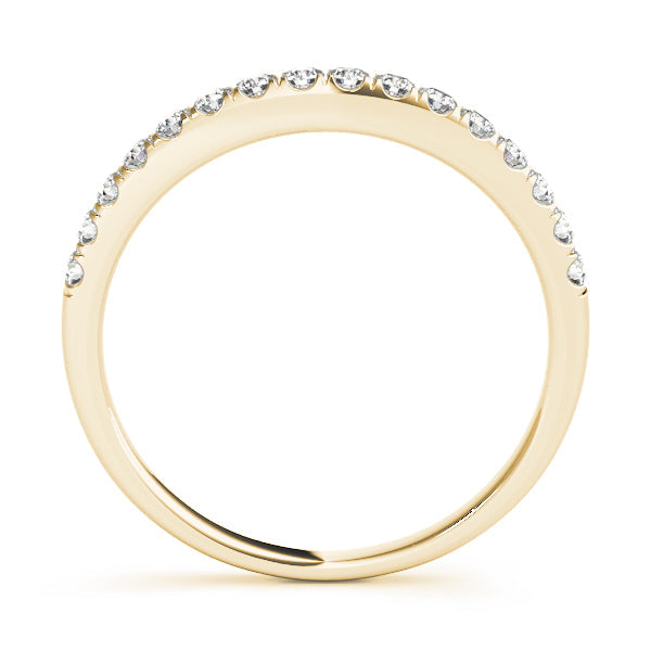 Split Prong Curved Half Eternity Ring in Gold & Platinum