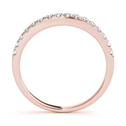 Split Prong Curved Half Eternity Ring in Gold & Platinum