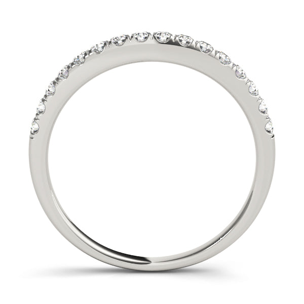 Split Prong Curved Half Eternity Ring in Gold & Platinum