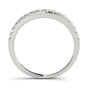 Split Prong Curved Half Eternity Ring in Gold & Platinum
