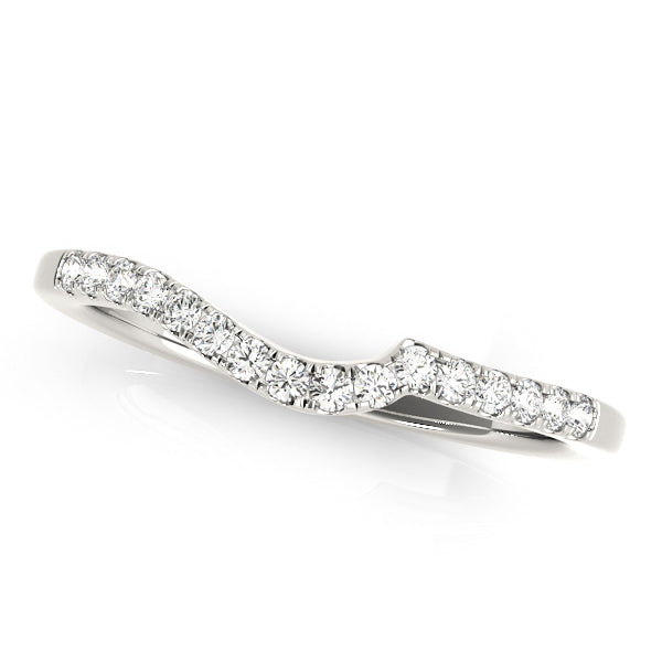 Single Row Curved Half Eternity Ring in 10K/14K gold and platinum with certified lab-grown or natural diamonds