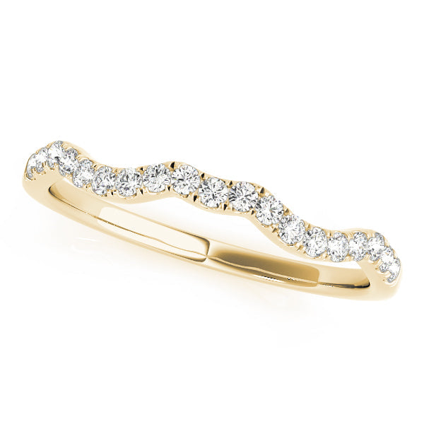 Split Prong Curved Half Eternity Ring in 10K/14K gold and platinum with certified lab-grown or natural diamonds