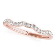 Split Prong Curved Half Eternity Ring in Gold & Platinum