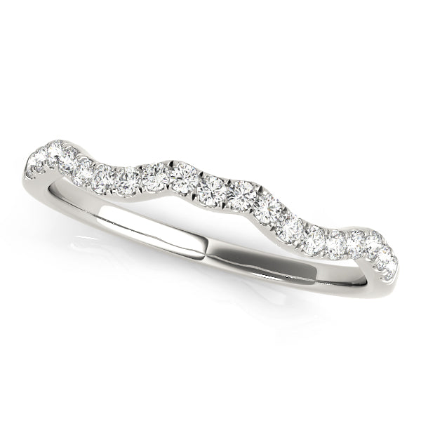 Split Prong Curved Half Eternity Ring in Gold & Platinum