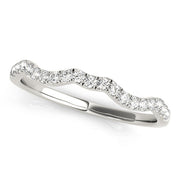 Split Prong Curved Half Eternity Ring in Gold & Platinum