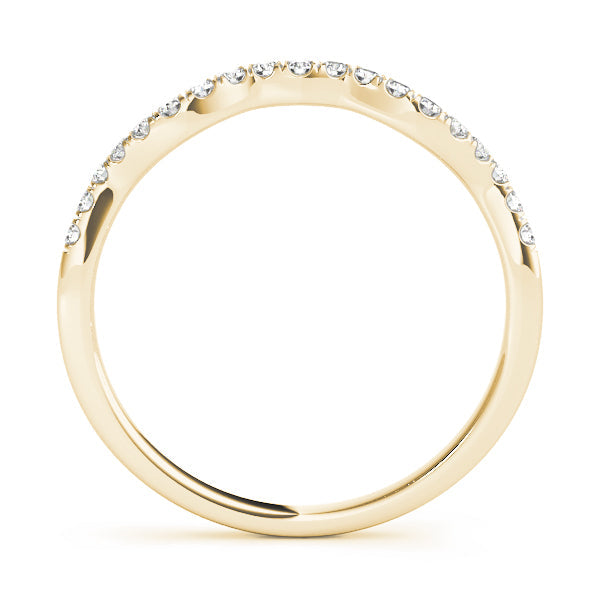 Split Prong Curved Half Eternity Ring in Gold & Platinum