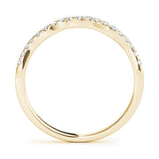 Split Prong Curved Half Eternity Ring in Gold & Platinum