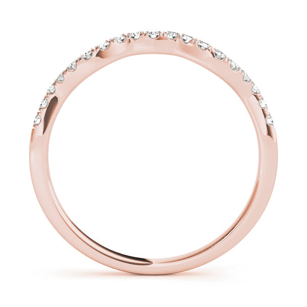 Split Prong Curved Half Eternity Ring in Gold & Platinum