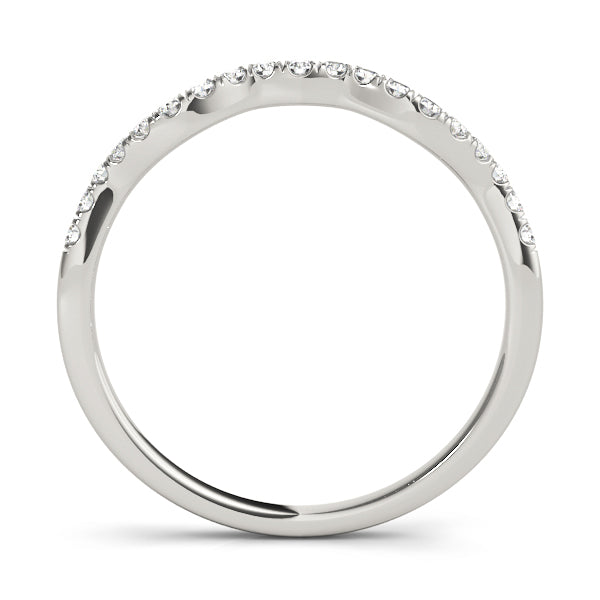 Split Prong Curved Half Eternity Ring in Gold & Platinum