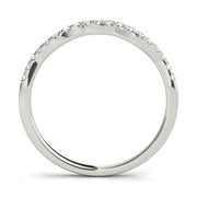 Split Prong Curved Half Eternity Ring in Gold & Platinum