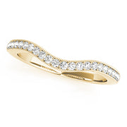 Milgrained Curved Half Eternity Ring in 10K/14K gold and platinum with certified lab-grown or natural diamonds