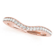 Milgrained Curved Half Eternity Ring in Gold & Platinum