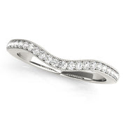 Milgrained Curved Half Eternity Ring in Gold & Platinum