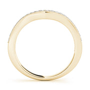 Milgrained Curved Half Eternity Ring in Gold & Platinum