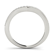 Milgrained Curved Half Eternity Ring in Gold & Platinum