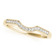 Prong in Channel Milgrain Curved Half Eternity Ring in 10K/14K gold and platinum with certified lab-grown or natural diamonds