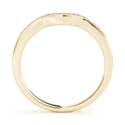 Prong in Channel Milgrain Curved Half Eternity Ring in Gold & Platinum