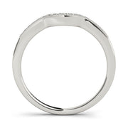 Prong in Channel Milgrain Curved Half Eternity Ring in Gold & Platinum