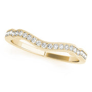 Curved Milgrain Diamond Half Eternity Ring in 10K/14K gold and platinum with certified lab-grown or natural diamonds