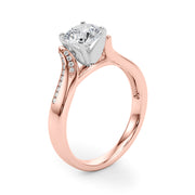 Vintage-Inspired Multi-Row Round Diamond Engagement Ring in 10K/14K gold and platinum with certified lab-grown or natural diamonds