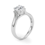Vintage-Inspired Multi-Row Round Diamond Engagement Ring in 10K/14K gold and platinum with certified lab-grown or natural diamonds