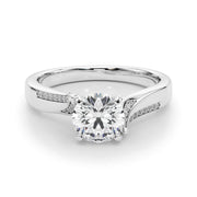 Vintage-Inspired Multi-Row Round Diamond Engagement Ring in 10K/14K gold and platinum with certified lab-grown or natural diamonds