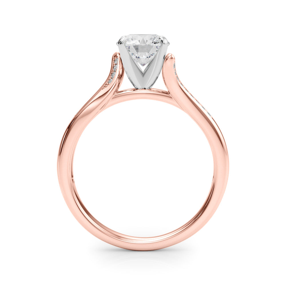Vintage-Inspired Multi-Row Round Diamond Engagement Ring in 10K/14K gold and platinum with certified lab-grown or natural diamonds