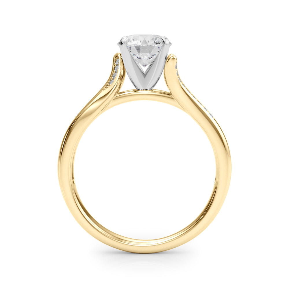 Vintage-Inspired Multi-Row Round Diamond Engagement Ring in 10K/14K gold and platinum with certified lab-grown or natural diamonds