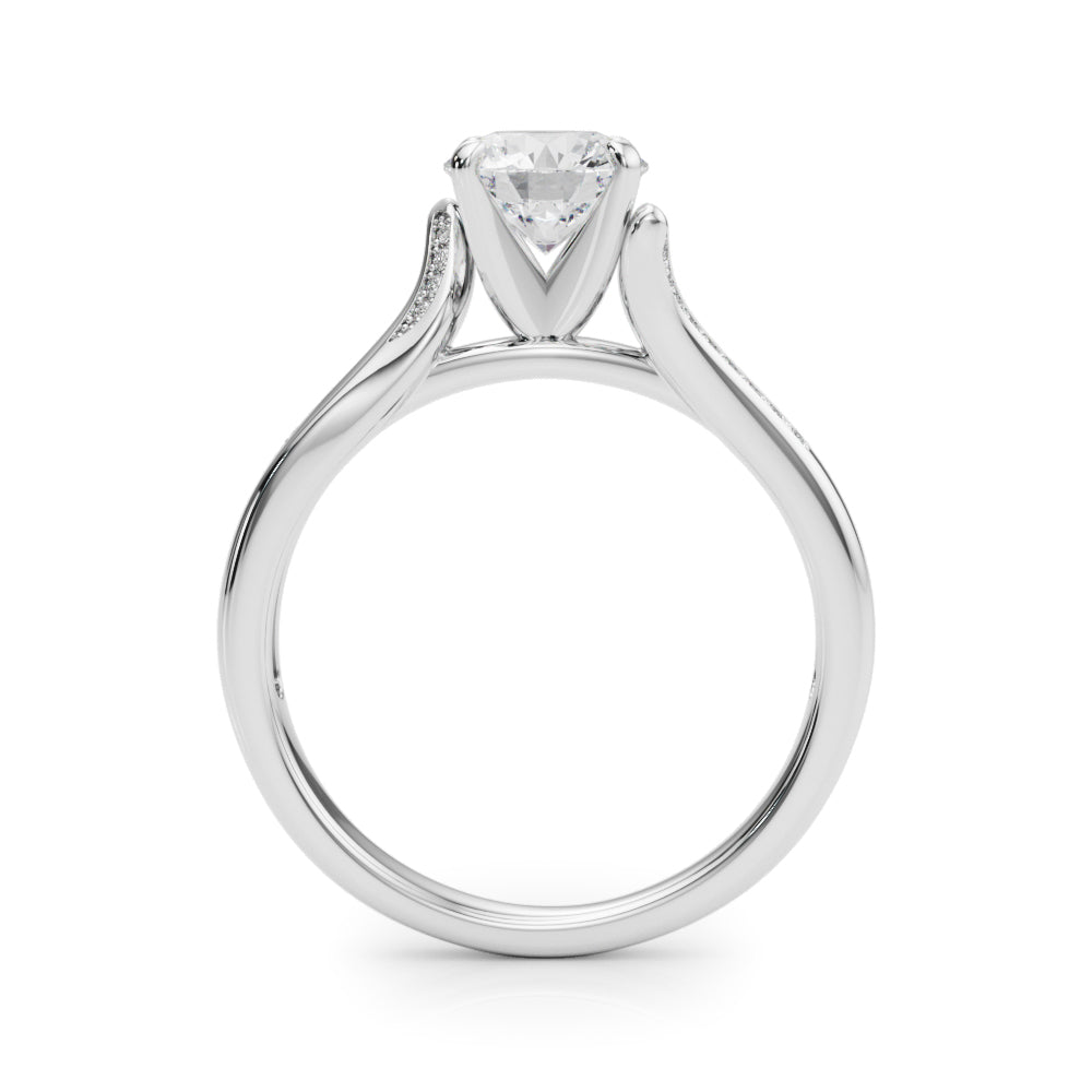 Vintage-Inspired Multi-Row Round Diamond Engagement Ring in 10K/14K gold and platinum with certified lab-grown or natural diamonds