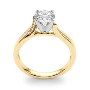 Vintage-Inspired Multi-Row Round Diamond Engagement Ring in 10K/14K gold and platinum with certified lab-grown or natural diamonds
