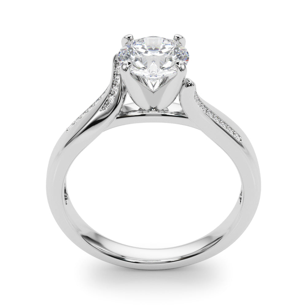Vintage-Inspired Multi-Row Round Diamond Engagement Ring in 10K/14K gold and platinum with certified lab-grown or natural diamonds