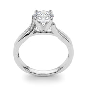 Vintage-Inspired Multi-Row Round Diamond Engagement Ring in 10K/14K gold and platinum with certified lab-grown or natural diamonds