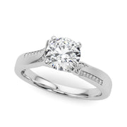 Vintage-Inspired Multi-Row Round Diamond Engagement Ring in 10K/14K gold and platinum with certified lab-grown or natural diamonds