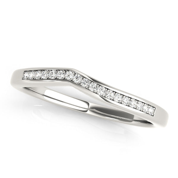 Prong in Channel Curved Half Eternity Ring in 10K/14K gold and platinum with certified lab-grown or natural diamonds