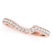 Prong-in-Channel Curved Half Eternity Ring in Gold & Platinum