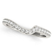 Prong-in-Channel Curved Half Eternity Ring in Gold & Platinum