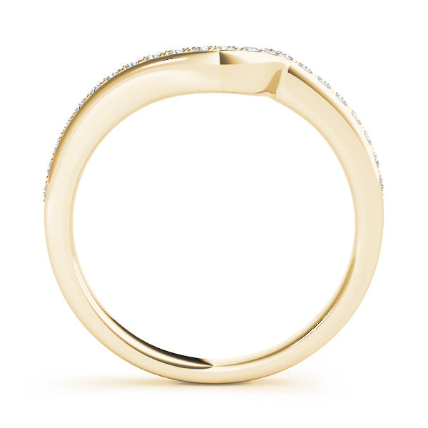 Prong-in-Channel Curved Half Eternity Ring in Gold & Platinum