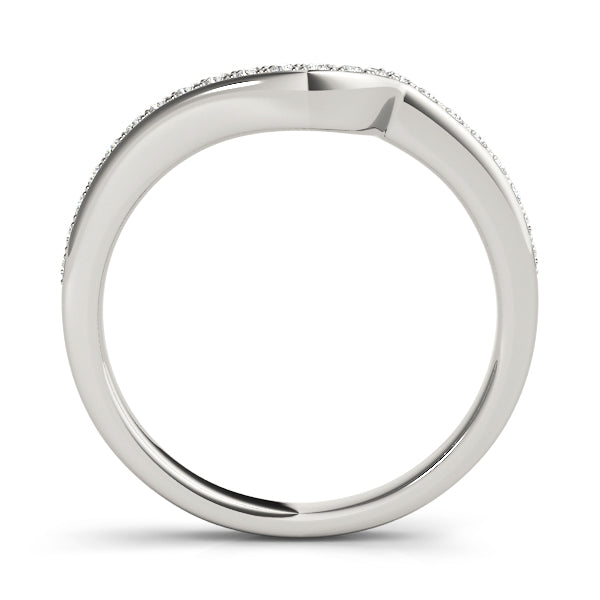 Prong-in-Channel Curved Half Eternity Ring in Gold & Platinum